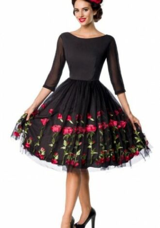Vintage Swingkleid mit Rosenmuster
