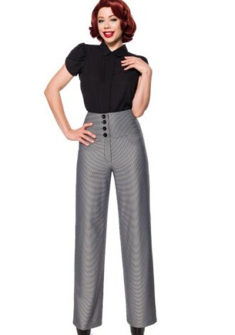 Marlenehose – grau-weiß