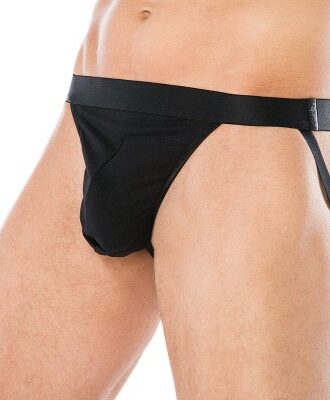 Schwarzer Jockstrap aus Baumwolle