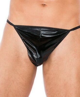 Stringtanga mit Wet-Look-Material