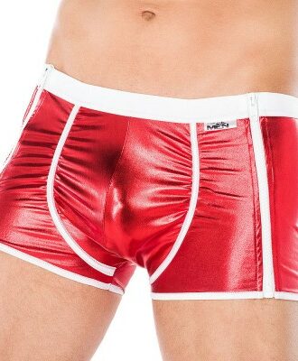 Rote Boxershorts mit Reißverschlüssen