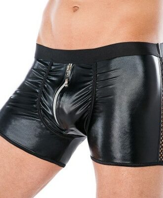 Schwarze Wet-Look Boxershorts