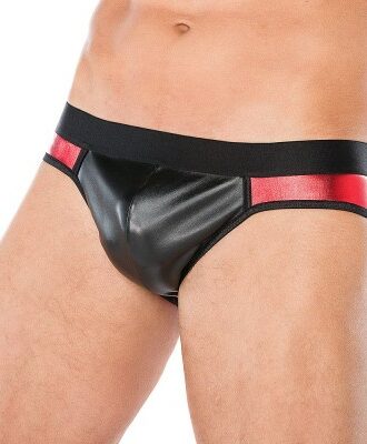 Schwarzer Wet-Look Slip