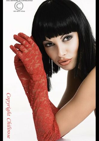 Spitzen-Handschuhe in rot