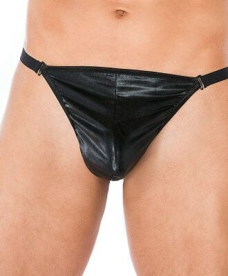 Schwarzer Wet-Look-String