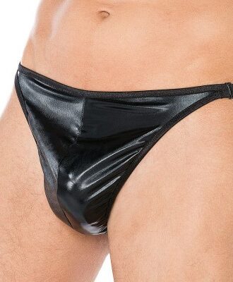 Schwarzer Wet-Look String