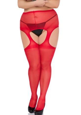 Plus Size Strumpfhose in rot