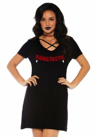 Kleid ‚Fangtastic‘ mit Crossover-Akzent