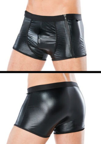 Wetlook Shorts mit zwei Reißverschlüssen
