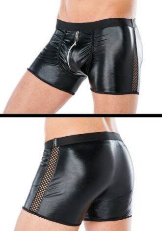 Wetlook Shorts mit Netz und Reißverschluss