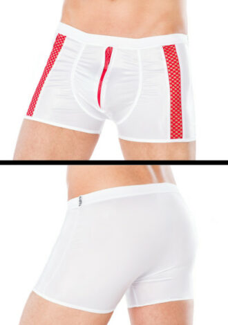 Wetlook Boxershorts mit Netz und Reißverschluss