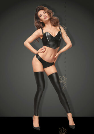 Wetlook Set – Strümpfe und String