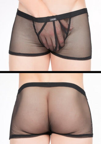 Schwarze Tüll-Boxershorts