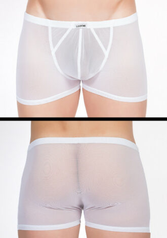 Weiße Tüll-Boxershorts