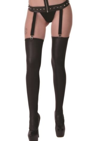 Schwarze Wetlook Strümpfe