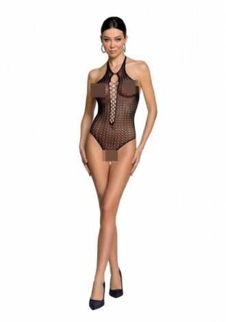 Neckholder-Body aus feinem Netzmaterial – schwarz