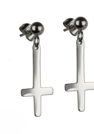 Ohrringe ‚Cross‘ Edelstahl