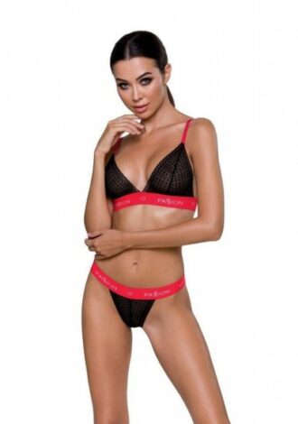 Dessous-Set schwarz-rot