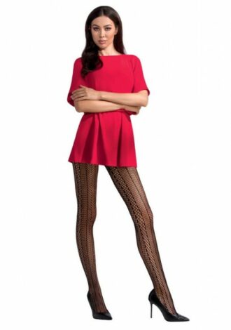 Gemusterte Strumpfhose schwarz
