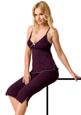 Lila Pyjama mit Top und Hose