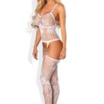 Netzbodystocking mit Spitzenmusterung