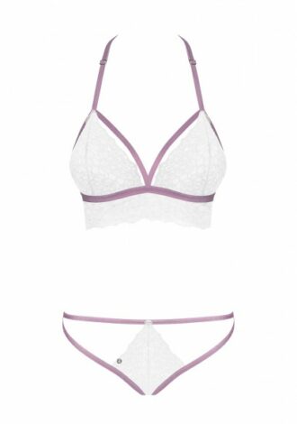 2-teiliges Dessous Set mit elastischen Riemchen in weiß
