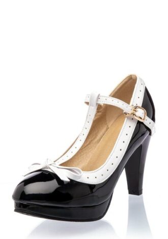 Retro T-Strap Plateau-Sandalette