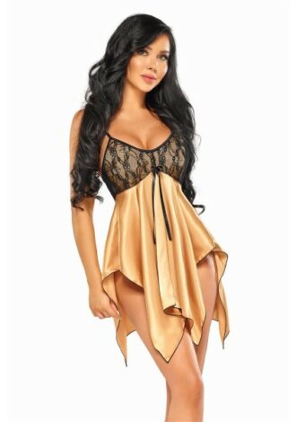 Verführerische Chemise mit vertikalem Schnitt gold