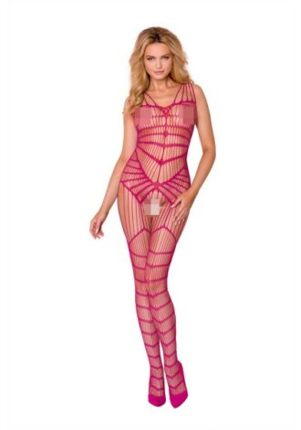 Bodystocking mit vielen Cut-Outs fuchsia