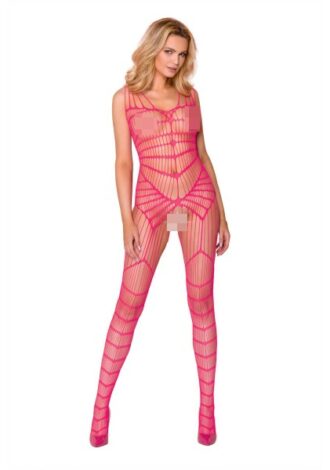 Bodystocking mit vielen Cut-Outs pink