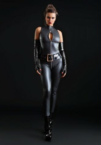 Wetlook Catsuit mit 3-Wege-Reißverschluss
