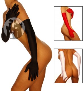 Satin-Handschuhe – sehr lang