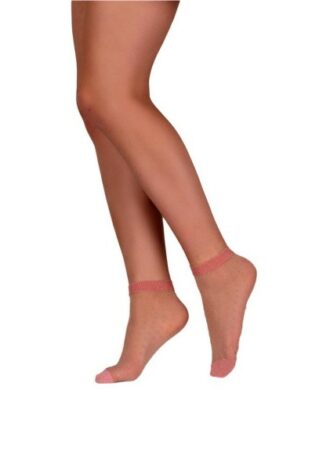 Knöchelsocken mit rosa Muster 20DEN