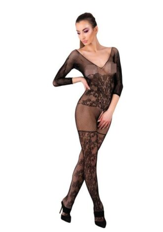 Verlockender Bodystocking aus feinmaschigen Netzmaterial schwarz