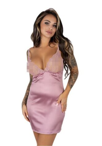 Zartes Chemise mit klassischem Schnitt blickdichtem Material edler Blütenspit…
