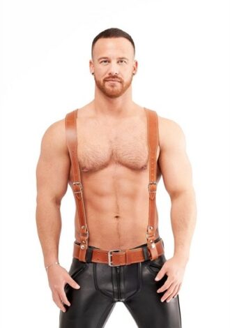 Leder Hosenträger braun