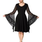 Kleid mit Trompetenärmeln