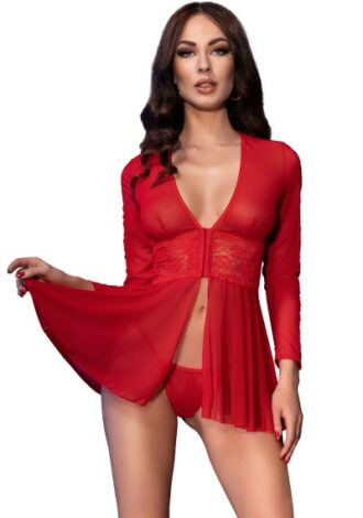 Negligee mit eleganter Spitze an der Taille