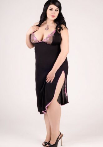 Langes Chemise mit seitlichem Schlitz