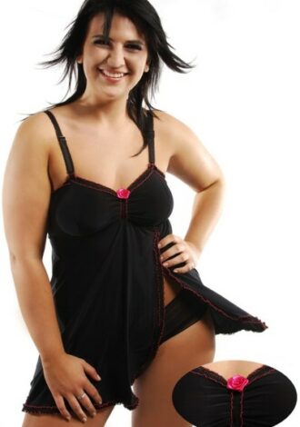 Babydoll aus weichem schwarzen Stoff