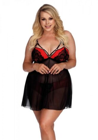 Babydoll aus Chiffon-Stoff