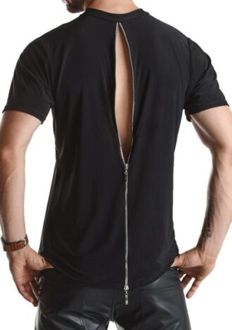 T-Shirt mit Reißverschluss auf der Rückseite