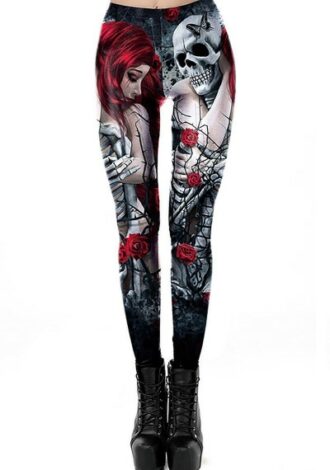 Gothic Leggings ‚Skull and Roses‘