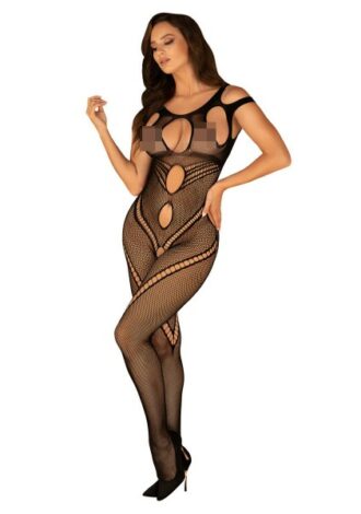 Verführerischer Bodystocking mit Lochmustern schwarz