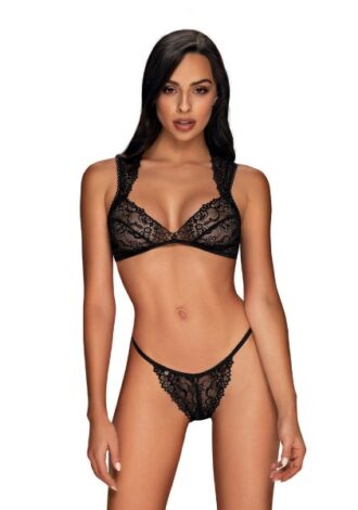 Dessous-Set gefertigt aus zarter Spitze schwarz