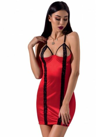 Hautanliegende Chemise in rot