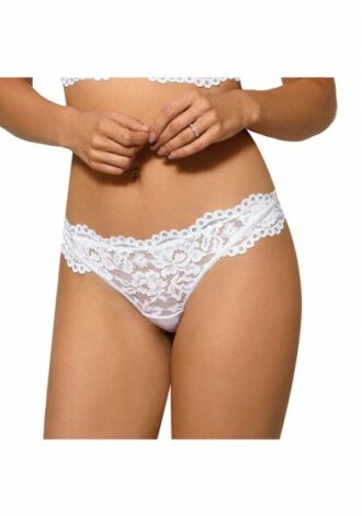 Verführerischer String aus Blütenspitze – weiß