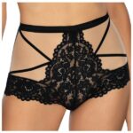 Edler zweifarbiger Boxerslip mit hoher Taille schwarz