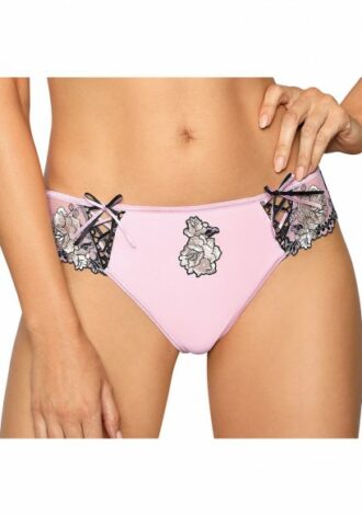 Panty mit Rosen-Bestickung rosa