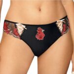 Panty mit Rosen-Bestickung schwarz